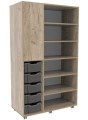 Flex-kast 3B hoog B104xD50xH180cm deur links Grey Craft Oak Tangara Groothandel voor kinderrdagverblijf inrichting